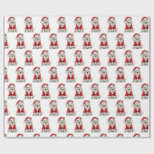 Schattigee Golden Labrador Kerstman Kerstmis Cadeaupapier (Vlak)