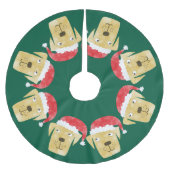 Schattigee Golden Labrador Retriever in Santa Hat Kerstboom Rok (Voorkant)