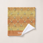 Schattigee Golden Oranje geometrische mesh naam Bad Handdoek (Wasdoekje)