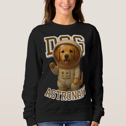 Schattigee Golden Retriever Astronaut Unisex Man W Trui (Voorkant)