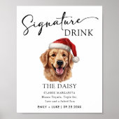 Schattigee Golden Retriever bruiloft handtekening  Poster (Voorkant)