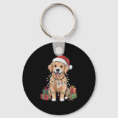 Schattigee Golden Retriever Christmas Funny Dog Lo Sleutelhanger (Voorkant)