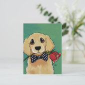Schattigee Golden Retriever | Dog Art Briefkaart (Staand voorkant)