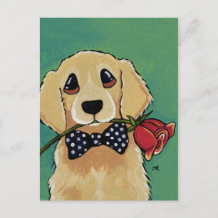 Schattigee Golden Retriever   Dog Art Briefkaart
