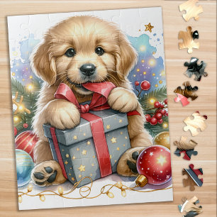 Schattigee Golden Retriever Dog Christmas Puppy Legpuzzel
