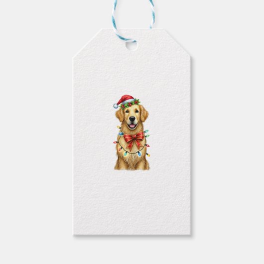 Schattigee Golden Retriever Dog Coquette Bow Chris Cadeaulabel (Voorkant)