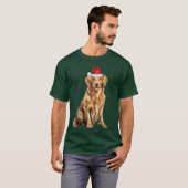 Schattigee Golden Retriever Dog Funny Christmas T-shirt (Voorkant volledig)