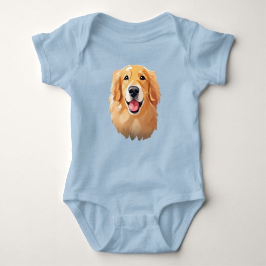 Schattigee golden retriever Dog Happy Face Express Romper (Voorkant)
