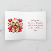 Schattigee Golden Retriever Dog Happy Valentijnsda Feestdagen Kaart (Binnen)