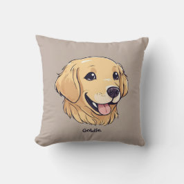 Schattigee Golden Retriever Dog met naam Kussen