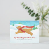 Schattigee Golden Retriever Dog Snow Christmas Feestdagenkaart (Staand voorkant)