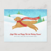 Schattigee Golden Retriever Dog Snow Christmas Feestdagenkaart (Voorkant)