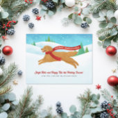 Schattigee Golden Retriever Dog Snow Christmas Feestdagenkaart