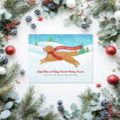 Schattigee Golden Retriever Dog Snow Christmas Feestdagenkaart
