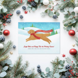 Schattigee Golden Retriever Dog Snow Christmas Feestdagenkaart