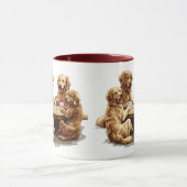 Schattigee Golden Retriever Dogs Speelkaarten Mok (Midden)