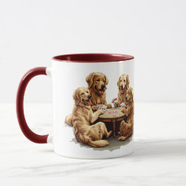 Schattigee Golden Retriever Dogs Speelkaarten Mok