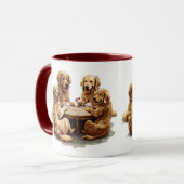 Schattigee Golden Retriever Dogs Speelkaarten Mok (Voorkant links)