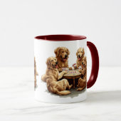 Schattigee Golden Retriever Dogs Speelkaarten Mok (Voorkant rechts)
