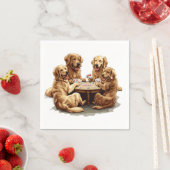 Schattigee Golden Retriever Dogs Speelkaarten Servet (Insitu)