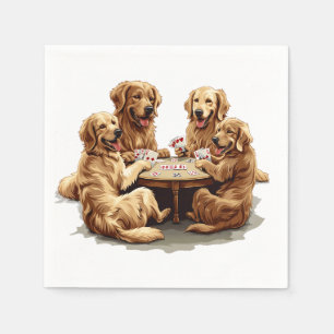 Schattigee Golden Retriever Dogs Speelkaarten Servet