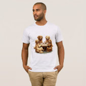 Schattigee Golden Retriever Dogs Speelkaarten T-shirt (Voorkant volledig)
