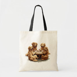 Schattigee Golden Retriever Dogs Speelkaarten Tote Bag