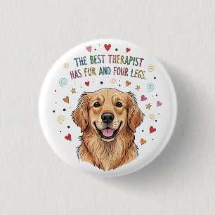 Schattigee Golden Retriever Doodle Ronde Button 3,2 Cm
