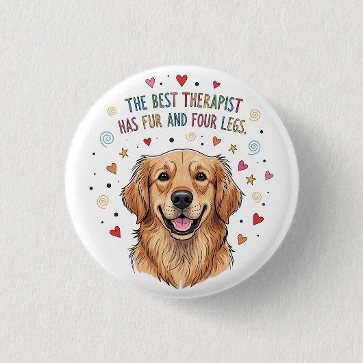 Schattigee Golden Retriever Doodle Ronde Button 3,2 Cm (Voorkant)
