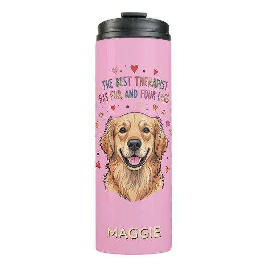 Schattigee Golden Retriever Doodle Thermosbeker (Voorkant)