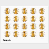Schattigee Golden Retriever en Circle Pattern Art Ronde Sticker (Vel)