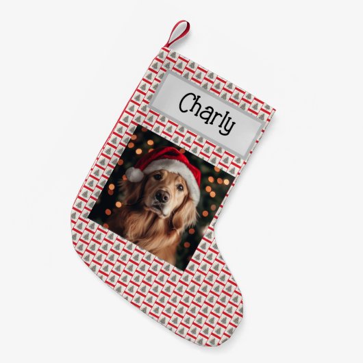 Schattigee Golden Retriever, Gepersonaliseerd met  Kleine Kerstsok (Voorkant (Hangend))