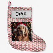 Schattigee Golden Retriever, Gepersonaliseerd met  Kleine Kerstsok (Voorkant)