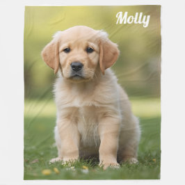 Schattigee Golden Retriever gepersonaliseerde flee Fleece Deken