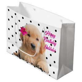 Schattigee Golden Retriever Gepersonaliseerde Happ Groot Cadeauzakje