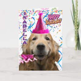 Schattigee Golden Retriever Gepersonaliseerde Happ Kaart