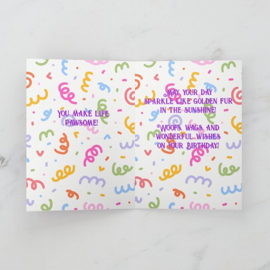 Schattigee Golden Retriever Gepersonaliseerde Happ Kaart (Binnen)