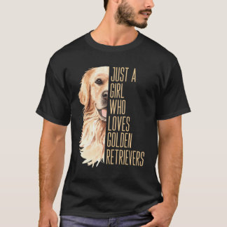 Schattigee golden retriever gewoon een meisje dat t-shirt