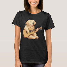 Schattigee Golden Retriever gitaar spelen T-shirt