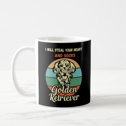 Schattigee Golden Retriever. Hart steelt hond. gra Koffiemok (Links)