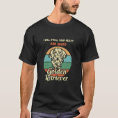 Schattigee Golden Retriever. Hart steelt hond. gra T-shirt (Voorkant)