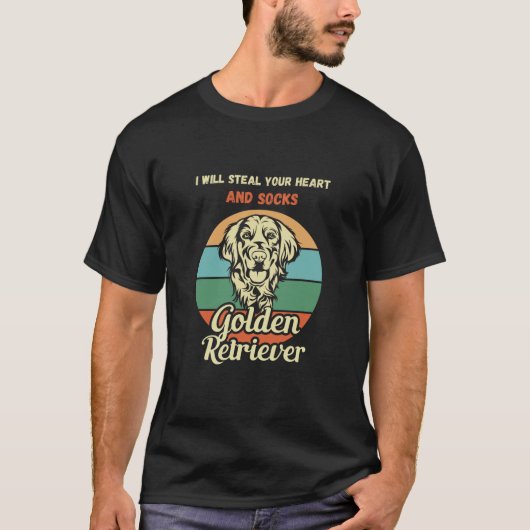 Schattigee Golden Retriever. Hart steelt hond. gra T-shirt (Voorkant)