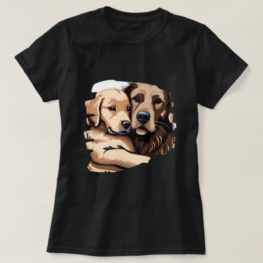 Schattigee Golden Retriever Hond Mama Knuffelen Ee T-shirt (Design voorkant)