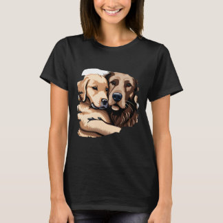Schattigee Golden Retriever Hond Mama Knuffelen Ee T-shirt