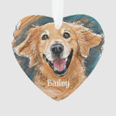 Schattigee Golden Retriever Hondenkerst gepersonal Ornament (voorkant)