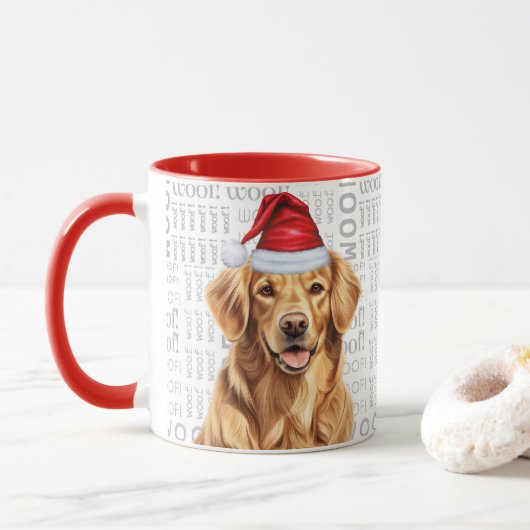 Schattigee Golden Retriever Hondenliefhebber kerst Mok (Met donut)