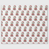 Schattigee Golden Retriever Kerstman Cadeaupapier (Vlak)