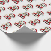 Schattigee Golden Retriever Kerstman Cadeaupapier (Hoek)