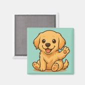 Schattigee Golden Retriever Magnet Koelkast Keuken (Voorkant / Achterkant)