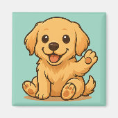 Schattigee Golden Retriever Magnet Koelkast Keuken (Voorkant)